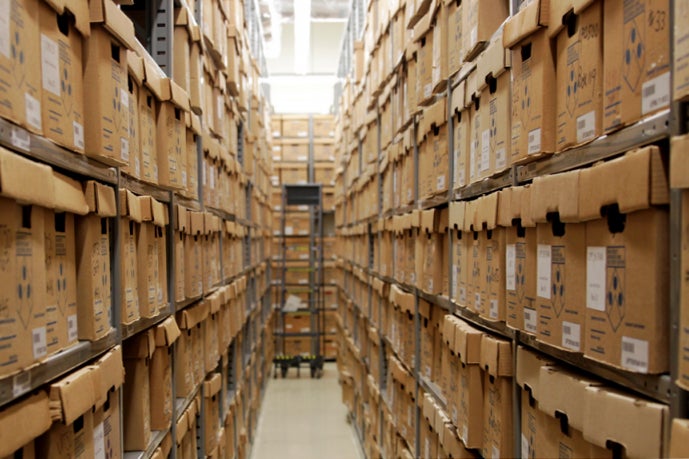 Stacks at the University Archives