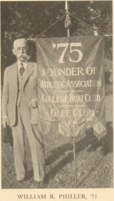 William Ruckman Philler with Class of 1875 banner, c. 1925