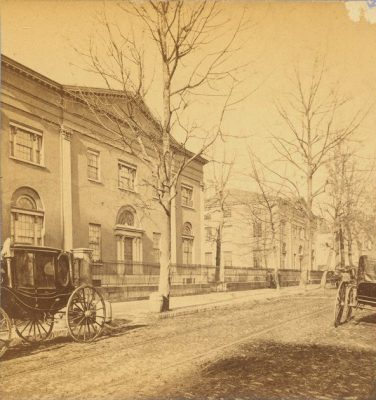 Ninth Street campus of the University of Pennsylvania, Medical Hall and College Hall, c. 1850