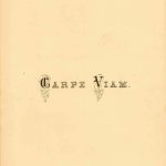 Class of 1865 Poem, 'Carpe Viam,' cover