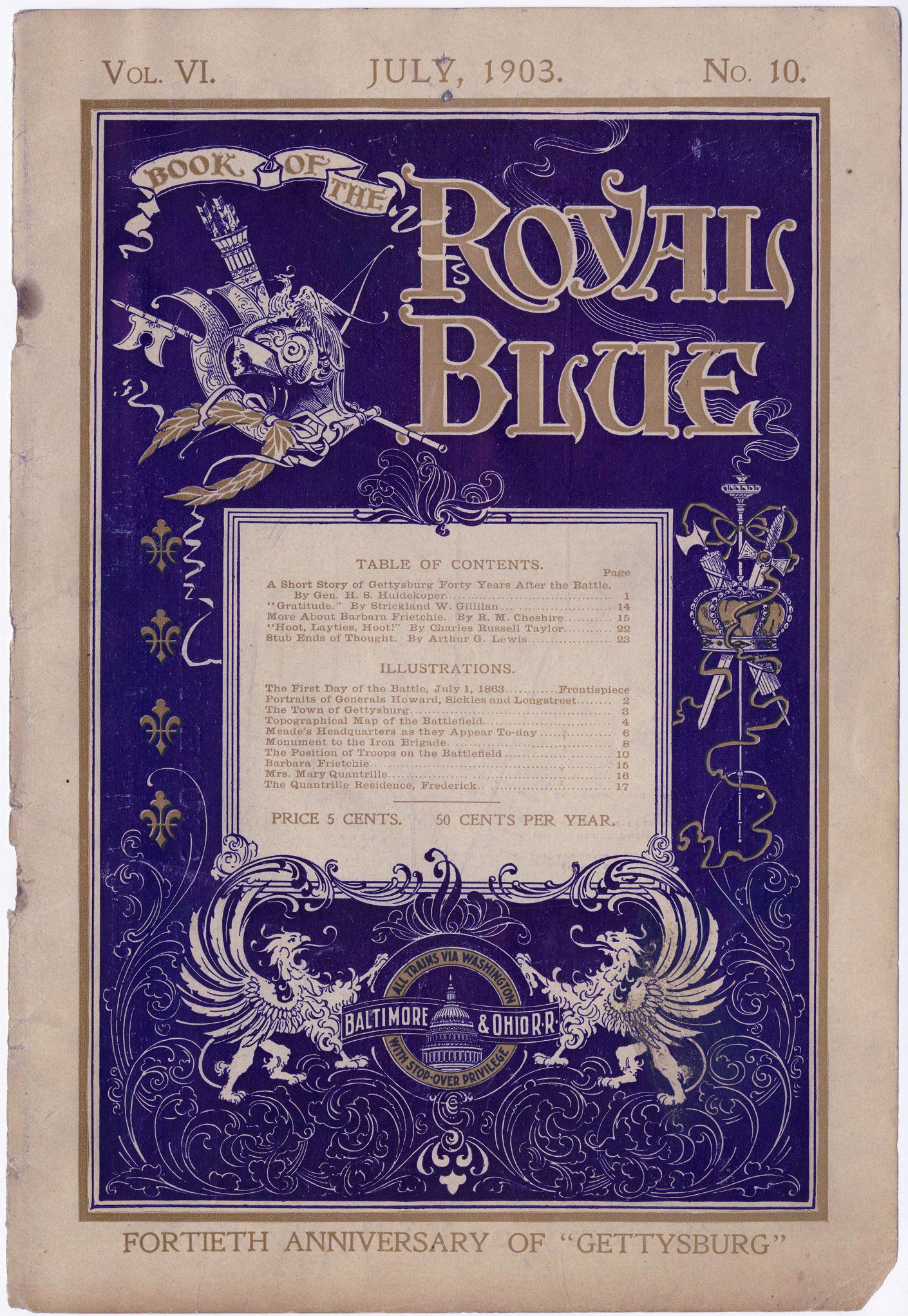 Battle of Gettysburg, 40th anniversary issue of the Book of the Royal Blue, July 1903