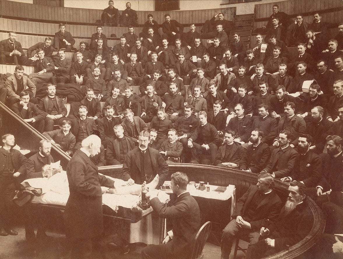 Surgical demonstration at the Agnew Clinic, 1886