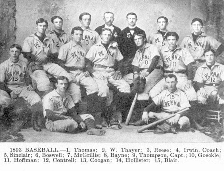 University baseball team, 1893
