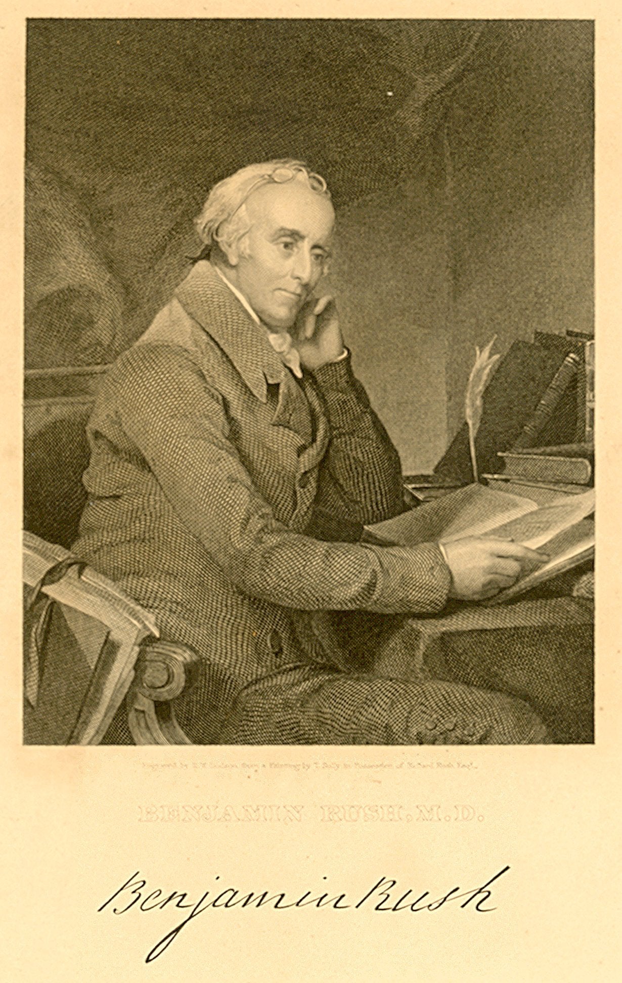 Dr. Benjamin Rush pictured at his desk