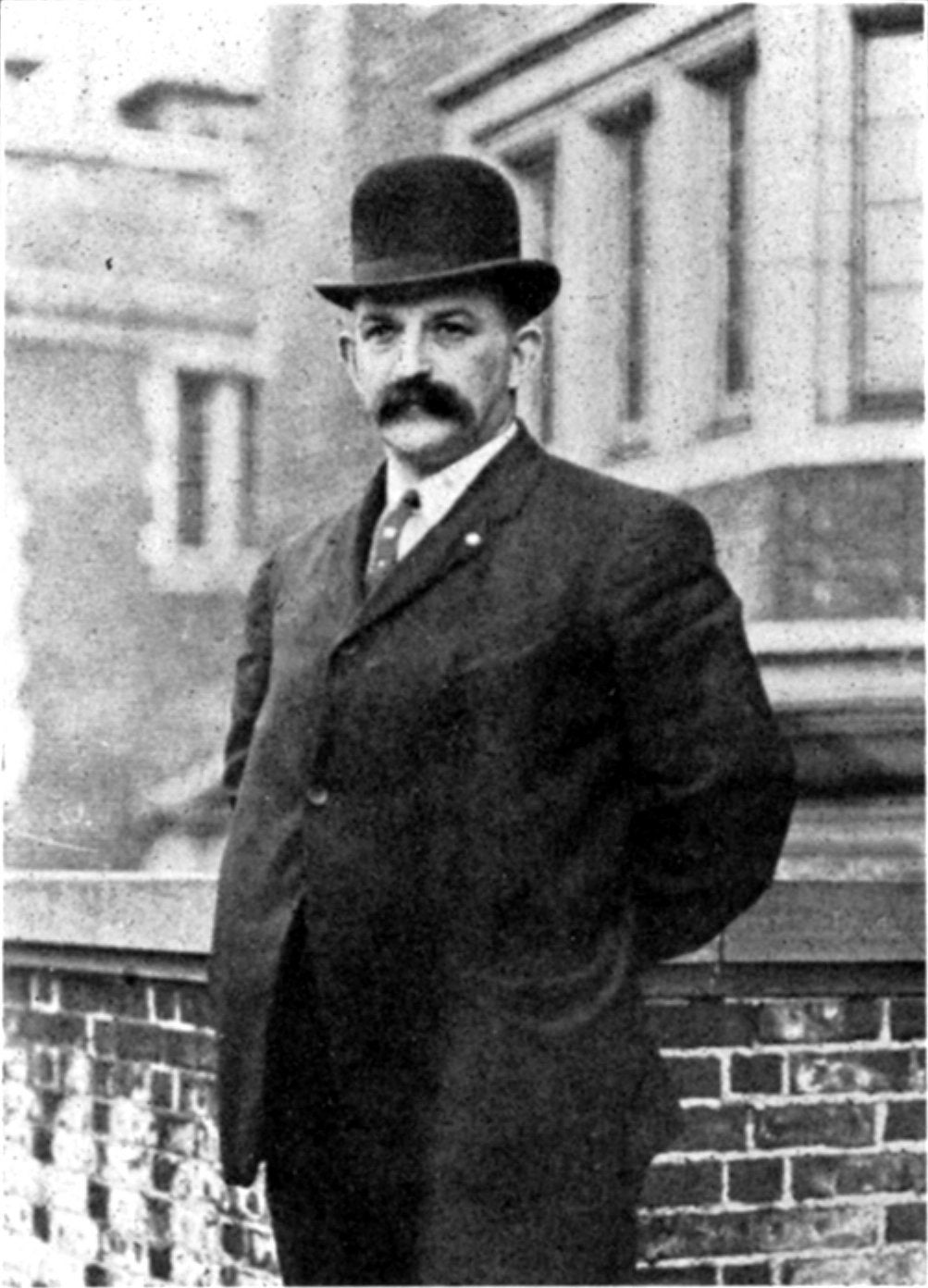 George Kistler in front of Weightman Hall, 1897