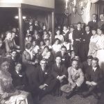 International students at a social gathering at the home of Mr. and Mrs. Alpheus Waldo Stevenson