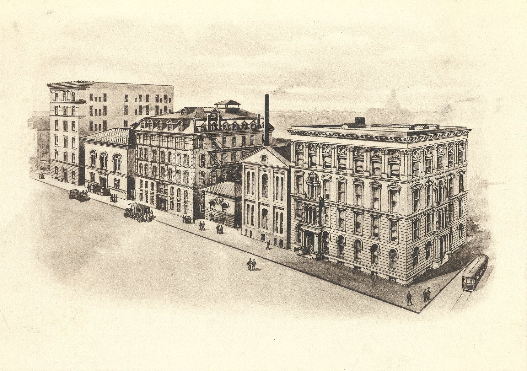 Medico-Chirurgical College and Hospital, drawing, c. 1915