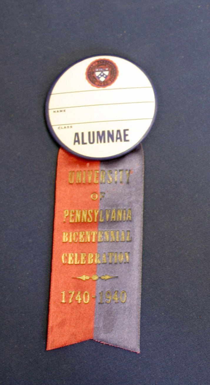 Alumnae pin, bicentennial celebration, 1940