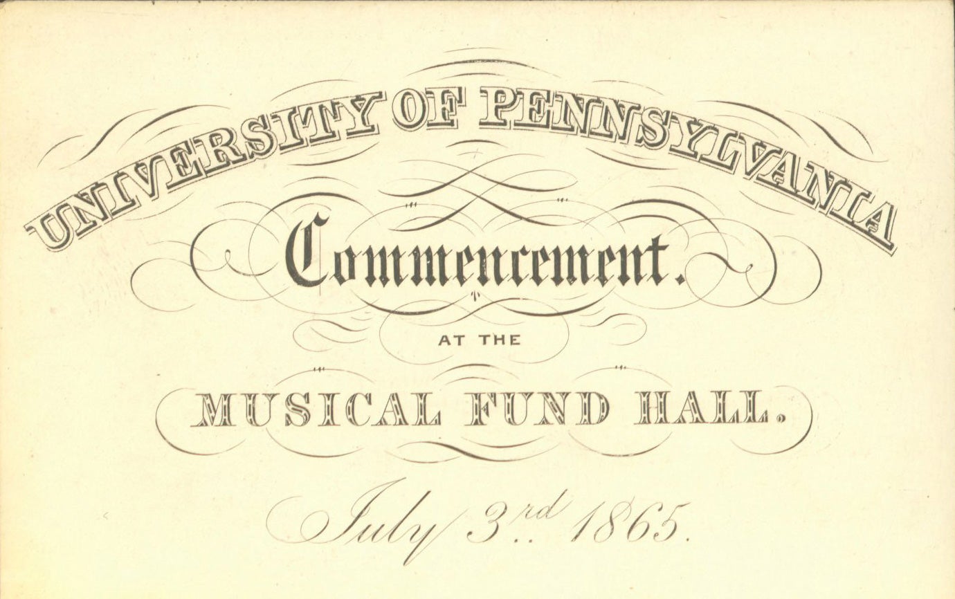 Commencement ticket, 1865