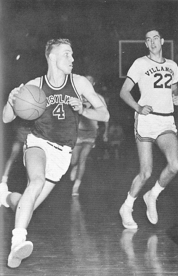 Tom Smith, on the basketball court, 1956