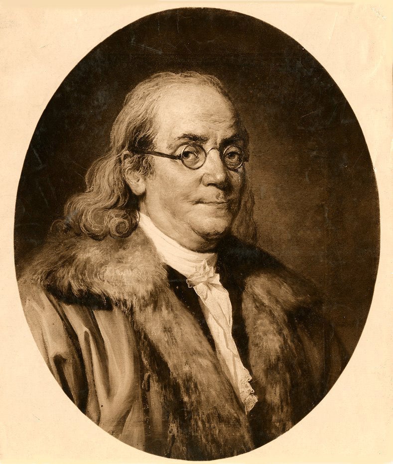 Benjamin Franklin, portrait painting, c. 1780