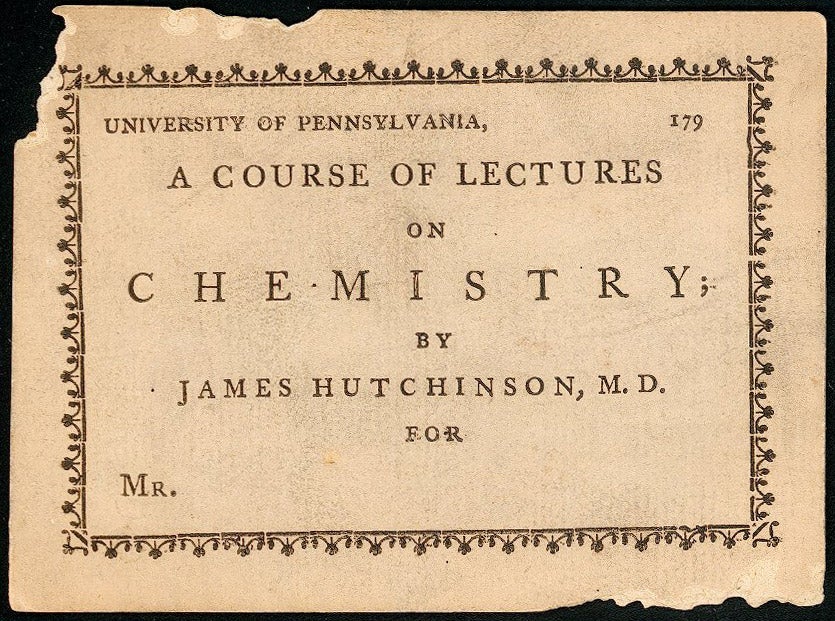 Admission ticket, James Hutchinson