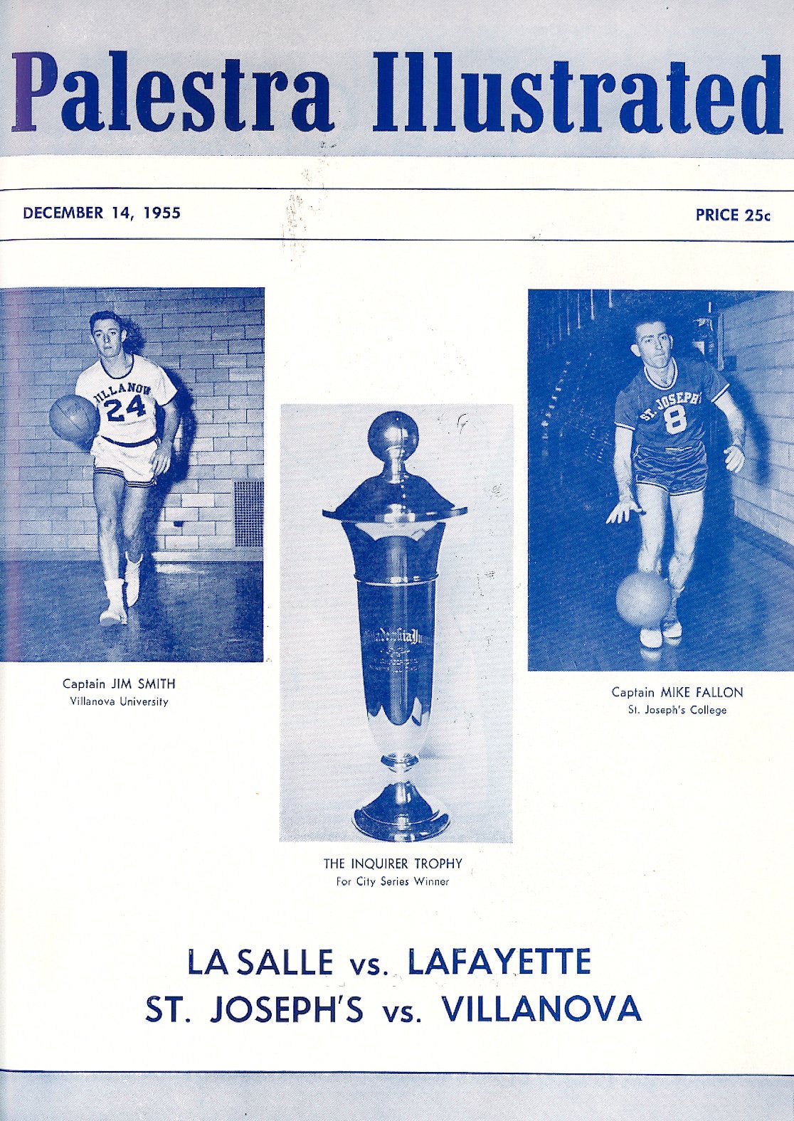 Palestra Illustrated cover on the occasion of the first Big 5 Game, 1955