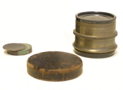 Lens and leather caps, Eadweard Muybridge Collection, c. 1884