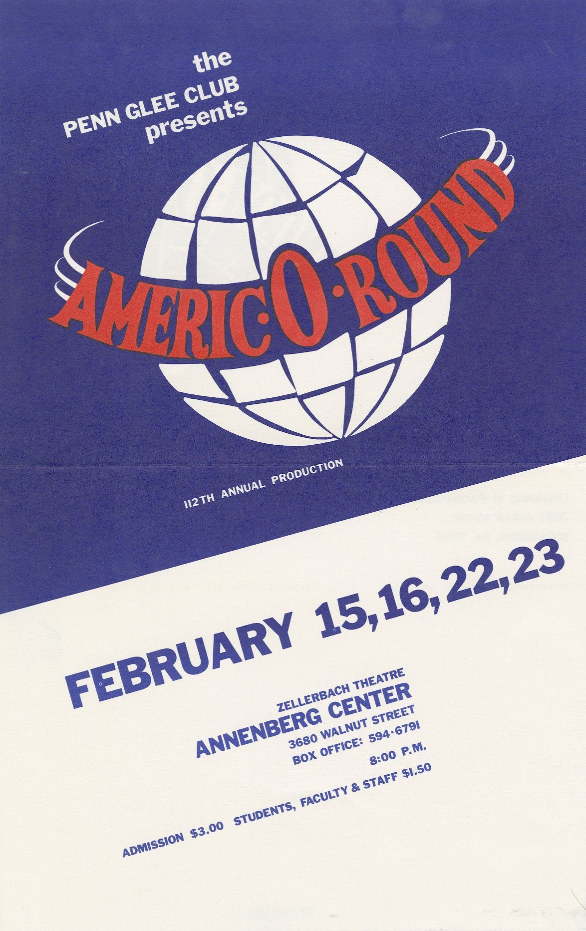 Glee Club's 1973-1974 production, Americ-O-Round, poster