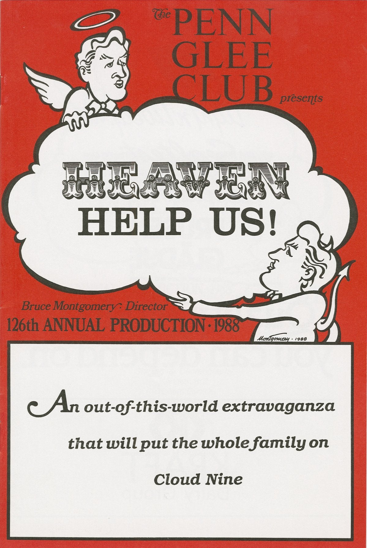 Glee Club's 1987-1988 production, Heaven Help Us!, program cover