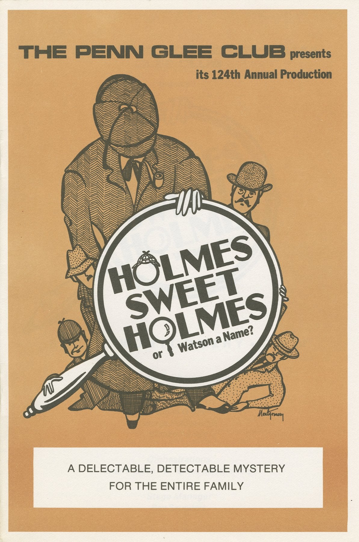 Glee Club's 1985-1986 production, Holmes Sweet Holmes, program cover