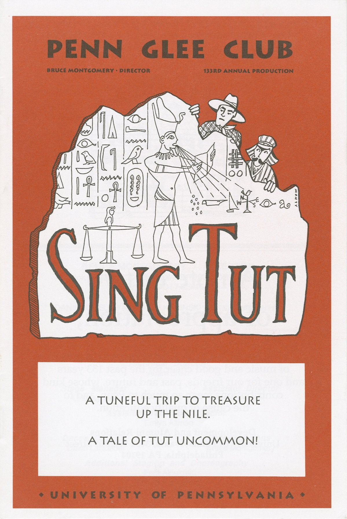 Glee Club's 1994-1995 production, "Sing Tut," program cover