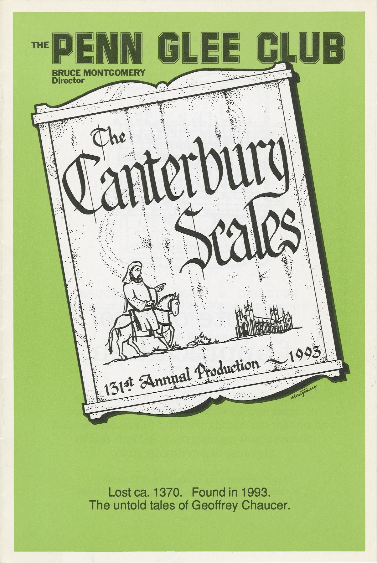 Glee Club's 1992-1993 production, The Canterbury Scales, program cover
