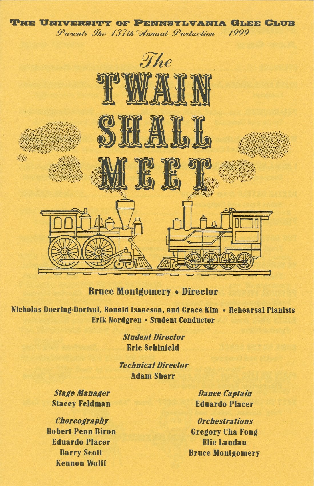 Glee Club's 1998-1999 production, The Twain Shall Meet, program cover