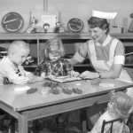Student nurse, working with children in a play area, c. 1960-1970