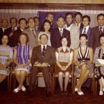 President Martin Meyerson and his wife Margery, entertained by the Hong Kong Alumni club, 1975