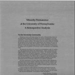 Minority Permanence at the University of Pennsylvania: A Retrospective Analysis, 1993