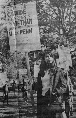 Vietnam War protest by students focusing on chemical war research at Penn, 1966