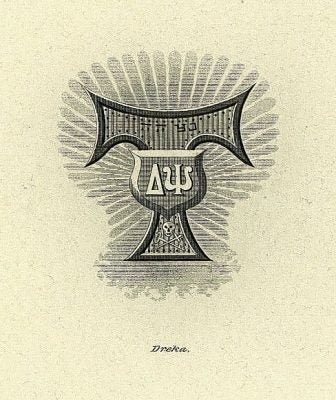 Delta Psi, Delta chapter (St. Anthony Club) fraternity, insignia, 1901