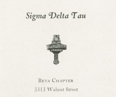 Sigma Delta Tau, sorority, insignia, 1931
