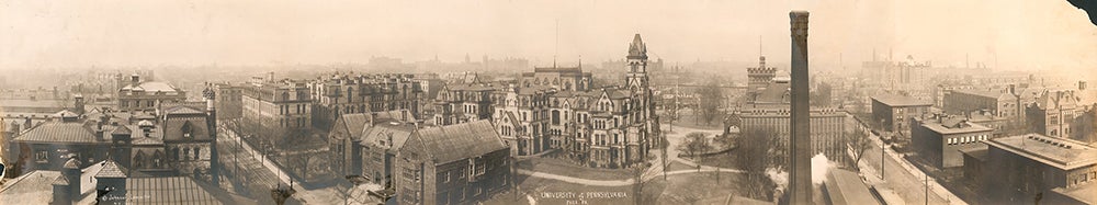 Panoramic view of the University of Pennsylvania campus, 1920