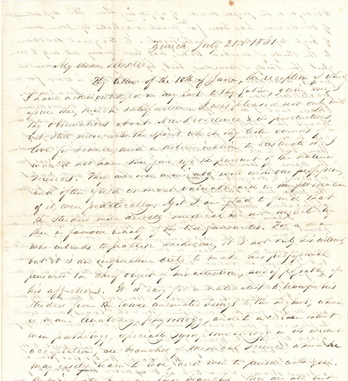 Letter from George Bacon Wood, 1861