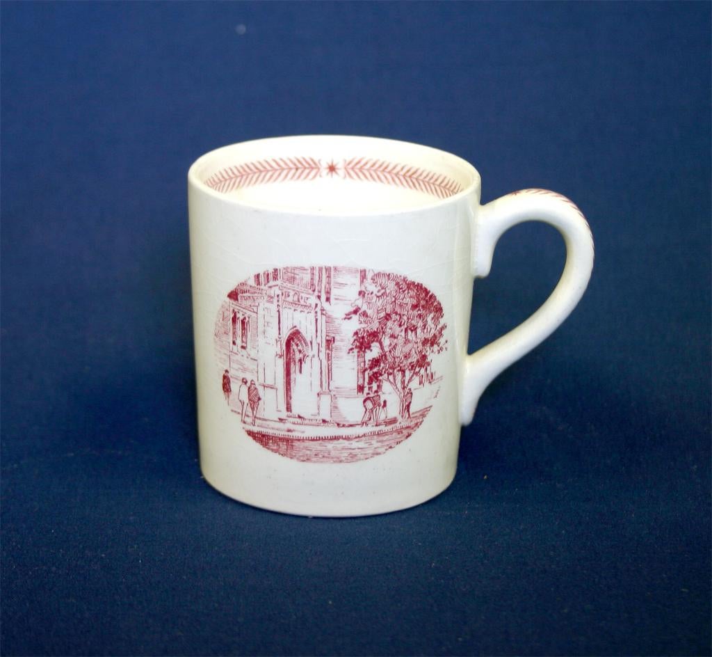 Wedgwood china, cup depicting Christian Association, 1940