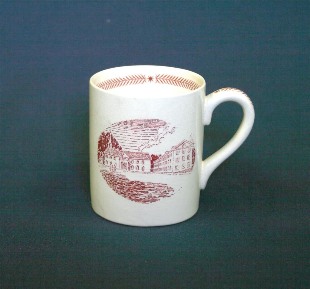 Wedgwood china, cup depicting pre-Revolutionary buildings (Fourth Street campus), 1940