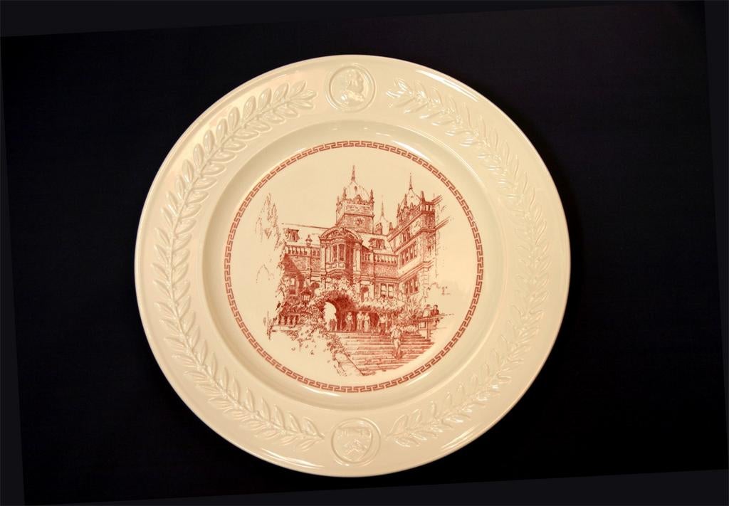 Wedgwood china, plate depicting Dormitory Steps, 1940