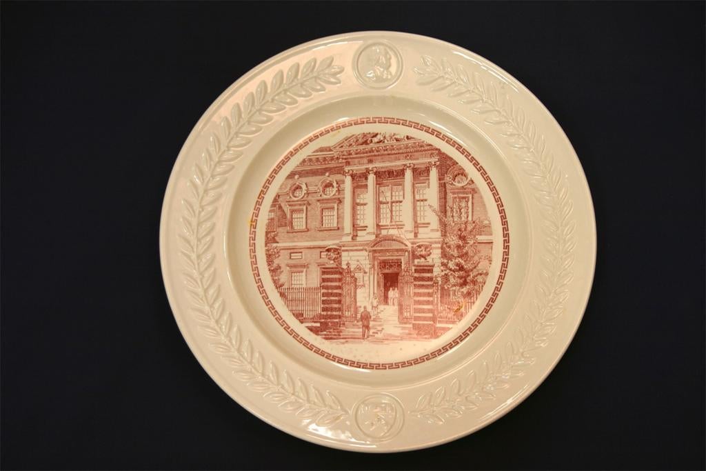 Wedgwood china, plate depicting Law School Portico, 1940