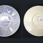 Wedgwood china, saucers depicting College Hall, 1936