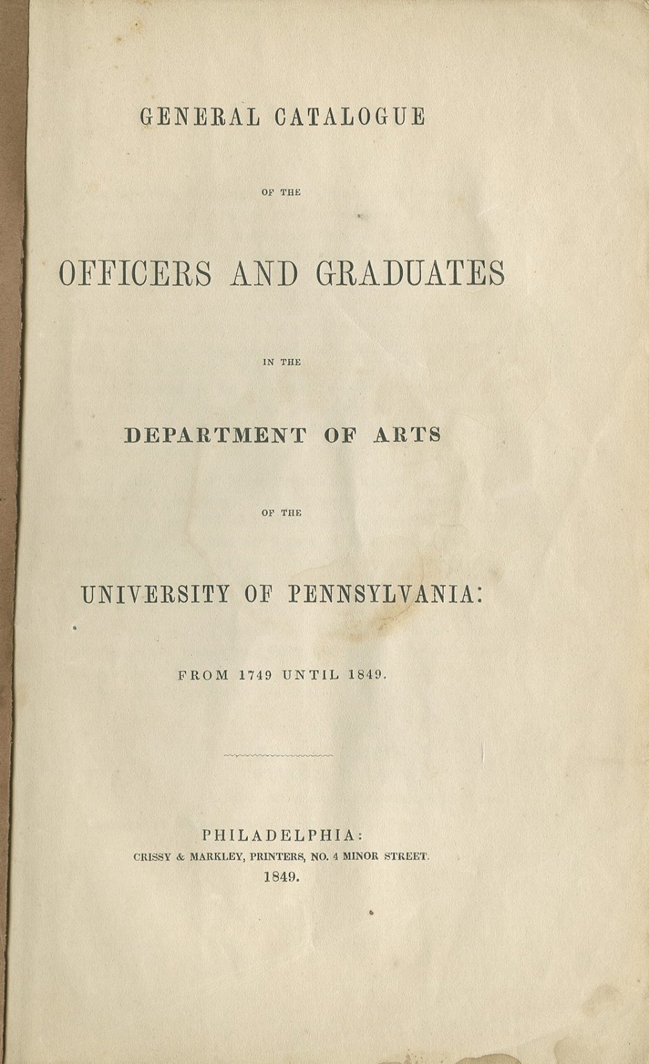 History of Penn Alumni Catalogues